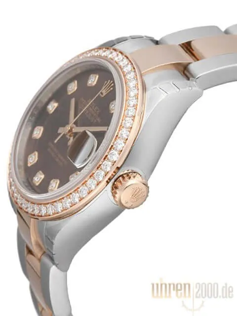 Rolex Datejust 28 Stahl Everose‑Gold 279381RBR Choco Diamant