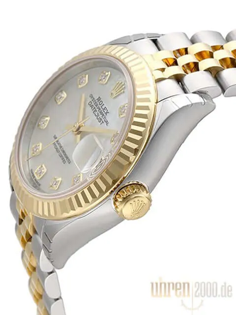 Rolex Datejust 28 Stahl Gold 279173 Perlmutt Diamant Jubile-Band