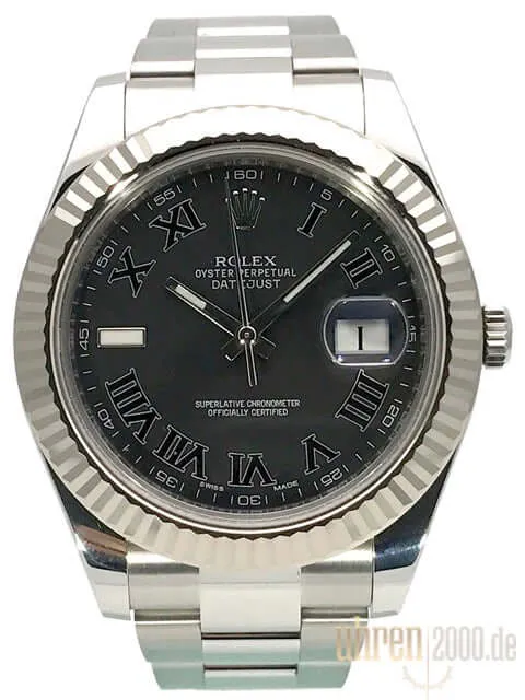 Rolex Datejust II 116334 Schwarz Römisch aus 2016 LC100