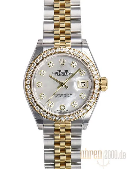 Rolex Datejust 28 Stahl Gold 279383RBR Perlmutt Diamant Jubile-Band
