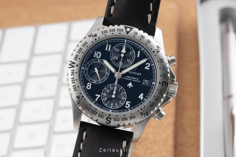 Eterna Airforce chronograph steel automatic men's watch 8418.41 [2505074]