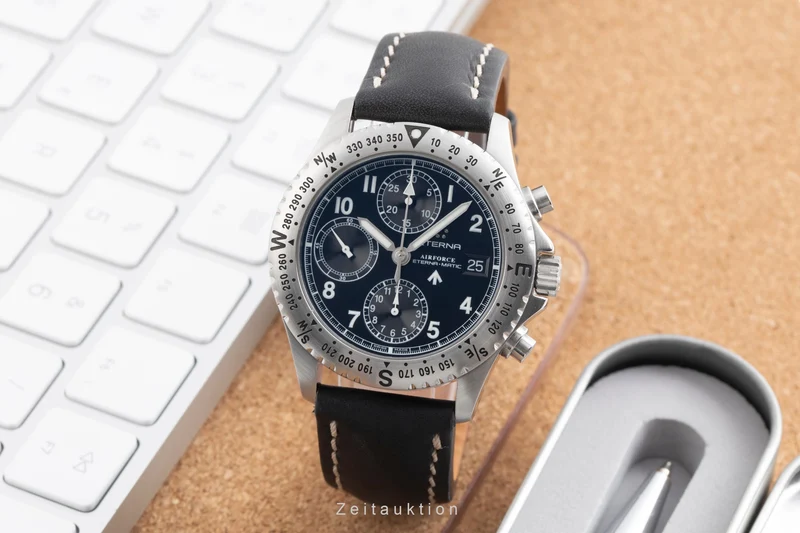 Eterna Airforce chronograph steel automatic men's watch 8418.41 [2505074]