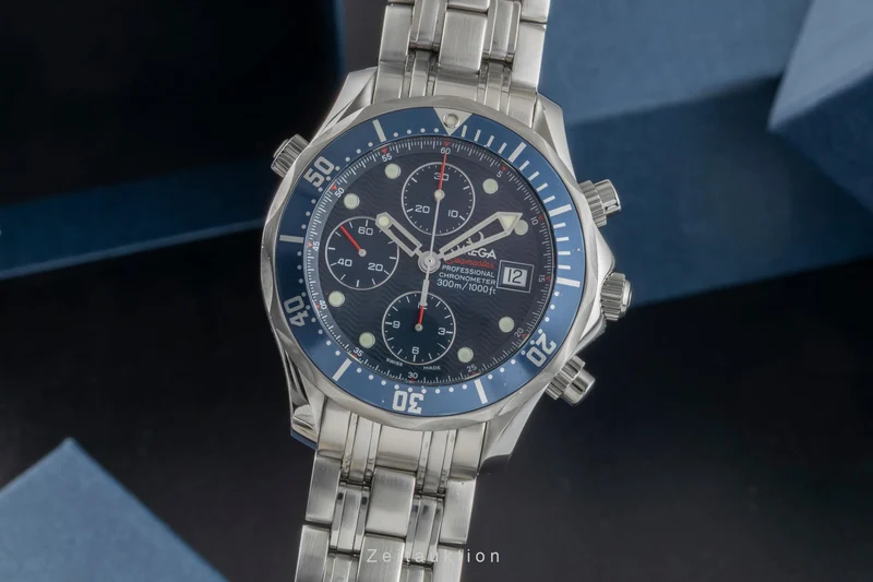 Omega Seamaster chronograph steel automatic men's watch 2225.80.00 LP: 9300EUR [2504030]