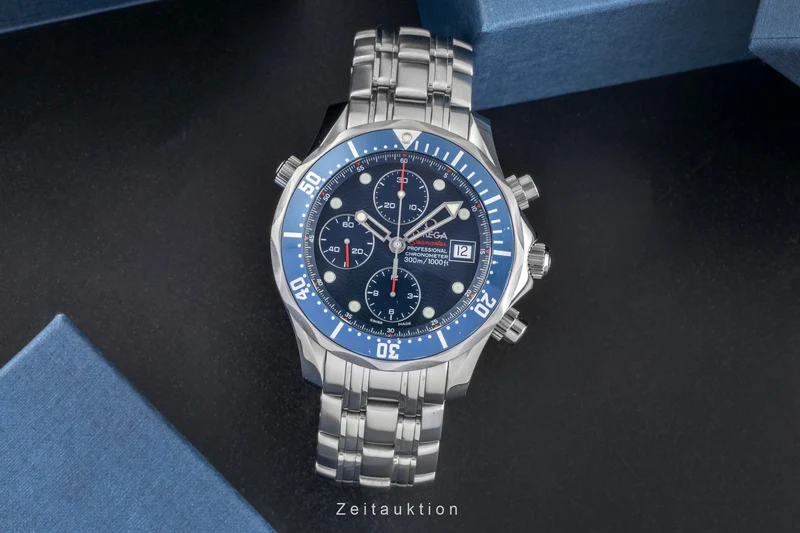 Omega Seamaster chronograph steel automatic men's watch 2225.80.00 LP: 9300EUR [2504030]