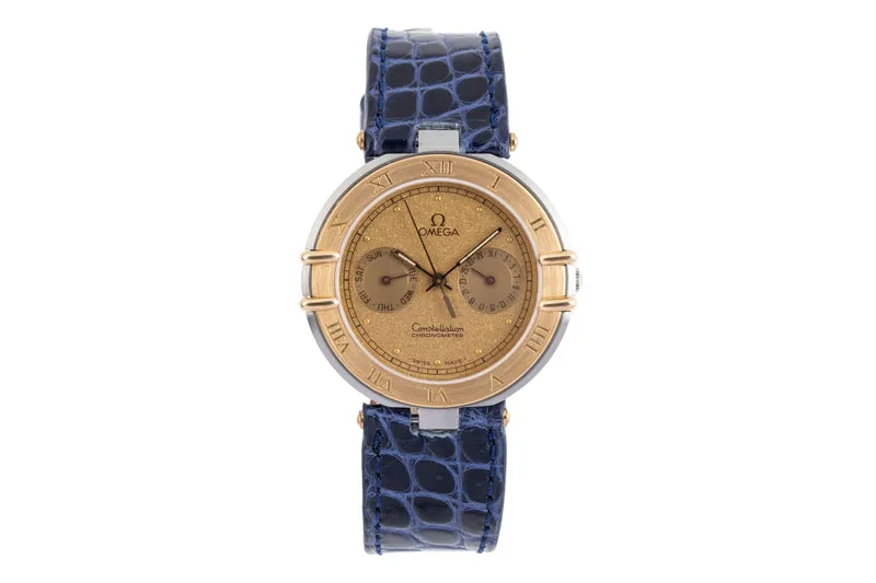 Omega Constellation steel / gold quartz men's watch 198.0145 Vintage [2504335]