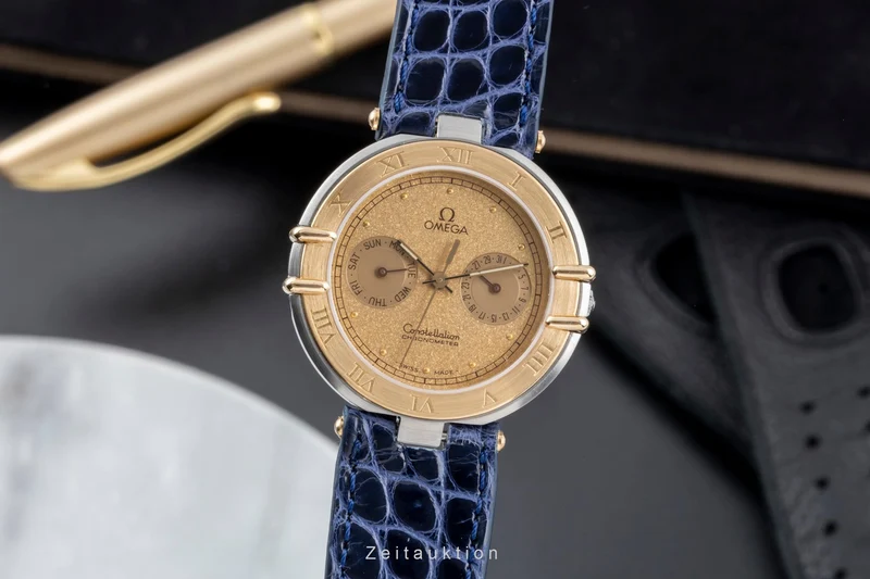 Omega Constellation steel / gold quartz men's watch 198.0145 Vintage [2504335]