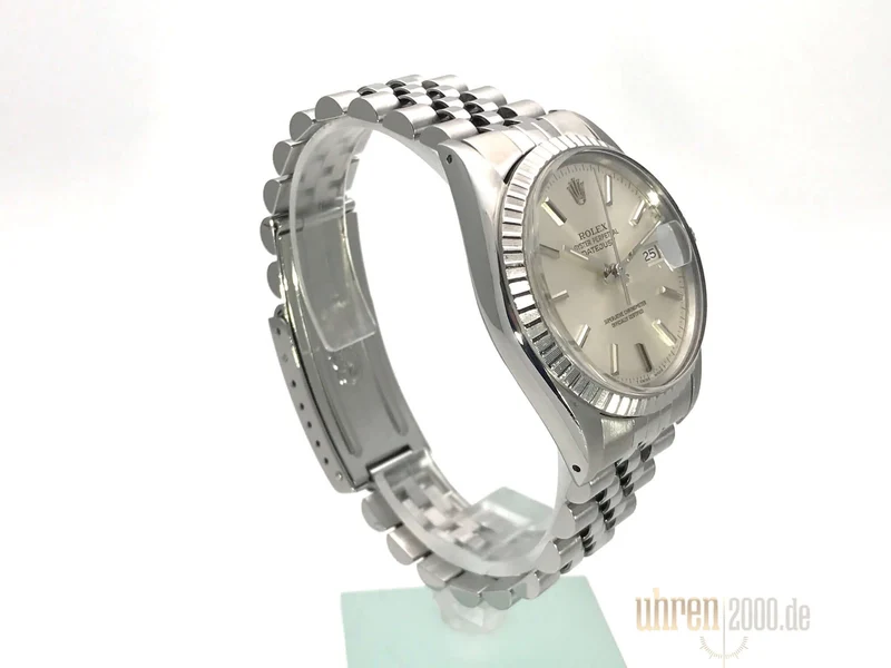 Rolex Datejust 36 16030 Silber Index Jubile-Band gebraucht aus 1985