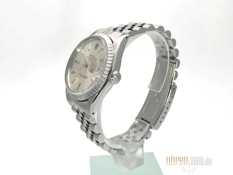 Rolex Datejust 36 16030 Silber Index Jubile-Band gebraucht aus 1985