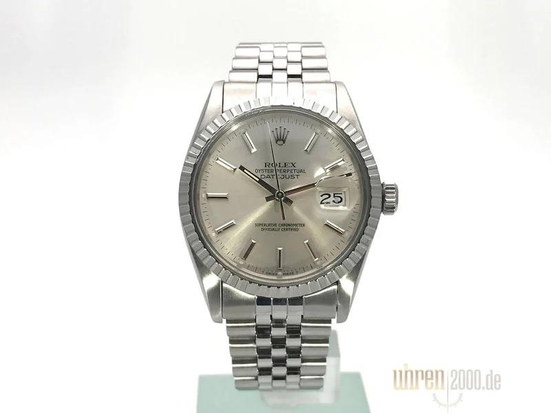 Rolex Datejust 36 16030 Silber Index Jubile-Band gebraucht aus 1985