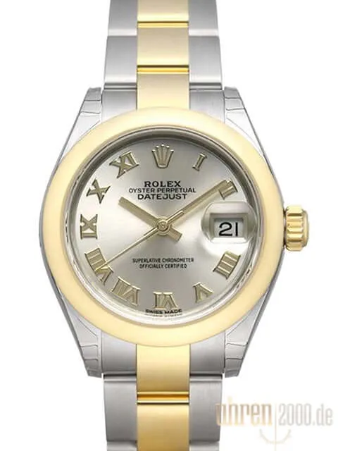 Rolex Datejust 28 Stahl Gold 279163 Silber Römisch