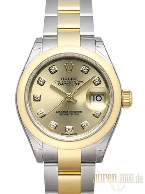 Rolex Datejust 28 Stahl Gold 279163 Champagner Diamant
