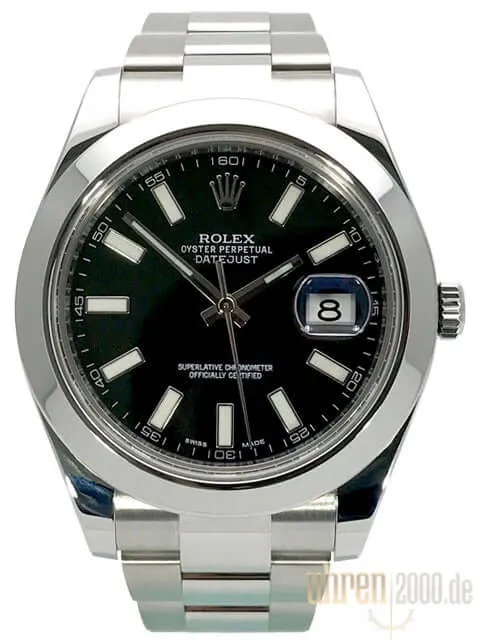 Rolex Datejust II 41 Edelstahl 116300 Schwarz aus 2016