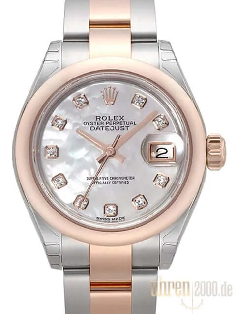Rolex Datejust 28 279161 Stahl Everose‑Gold Perlmutt Diamant