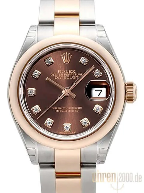 Rolex Datejust 28 279161 Stahl Everose‑Gold Choco Diamant