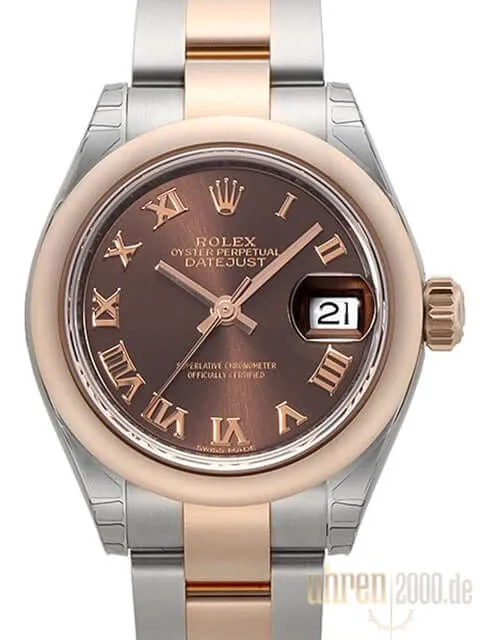Rolex Datejust 28 279161 Stahl Everose‑Gold Choco Römisch
