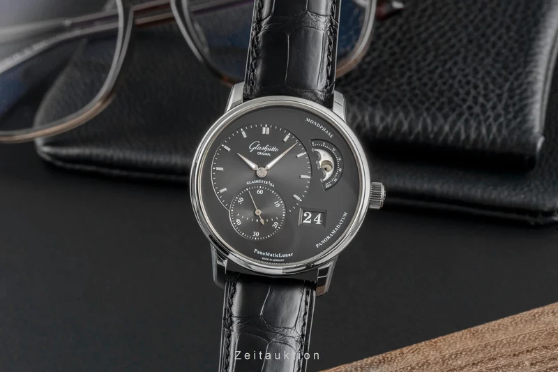 Glashütte PanoMaticLunar steel automatic men's watch 1-90-02-43-32-05 LP: 11400EUR [2505204]