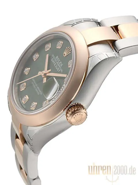 Rolex Datejust 28 279161 Stahl Everose‑Gold Olive Diamant