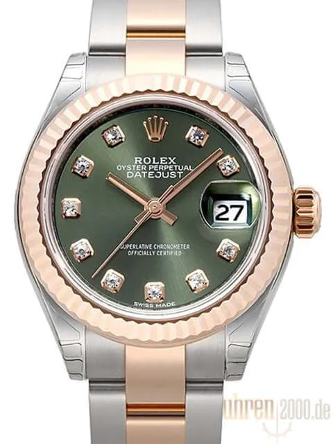Rolex Datejust 28 279171 Stahl Everose‑Gold Olive Diamant