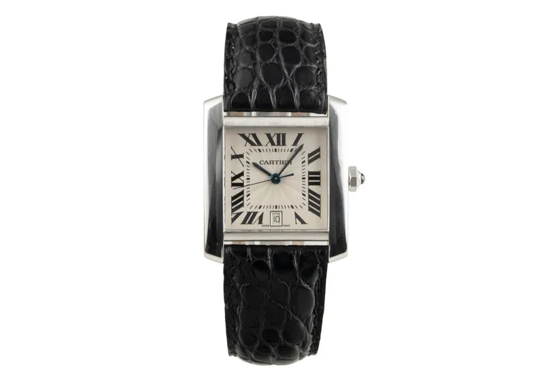 Cartier Tank Francaise 18 ct white gold automatic men's watch W5001156, 2366 [2504466]