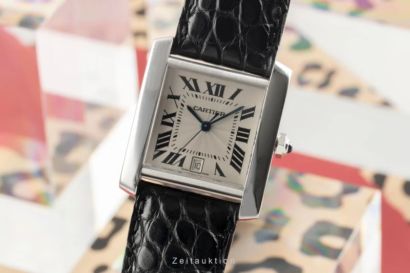 Cartier Tank Francaise 18 ct white gold automatic men's watch W5001156, 2366 [2504466]