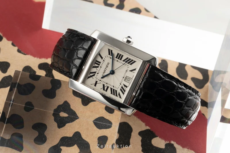 Cartier Tank Francaise 18 ct white gold automatic men's watch W5001156, 2366 [2504466]
