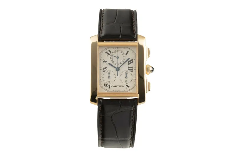 Cartier Tank Francaise chronograph 18 ct gold quartz men's watch W5000556, 1830 [2504293]