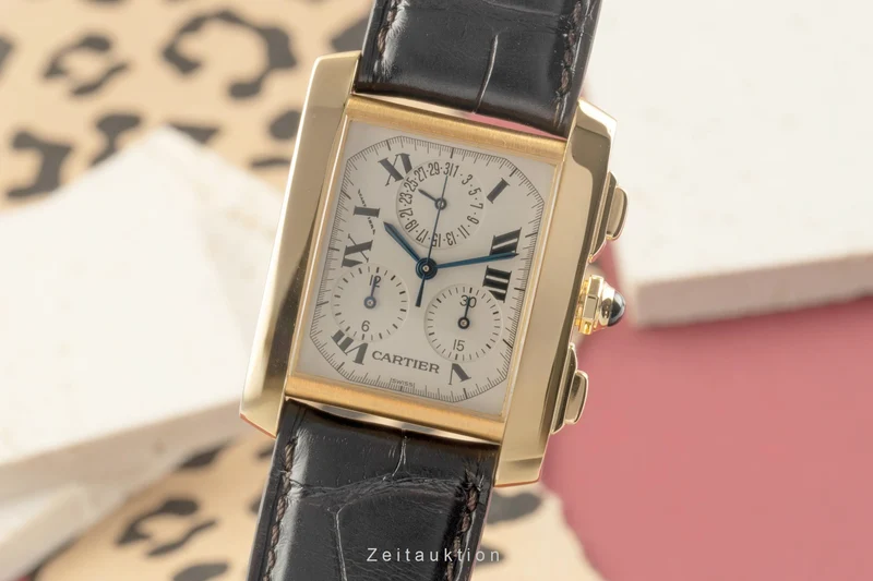 Cartier Tank Francaise chronograph 18 ct gold quartz men's watch W5000556, 1830 [2504293]
