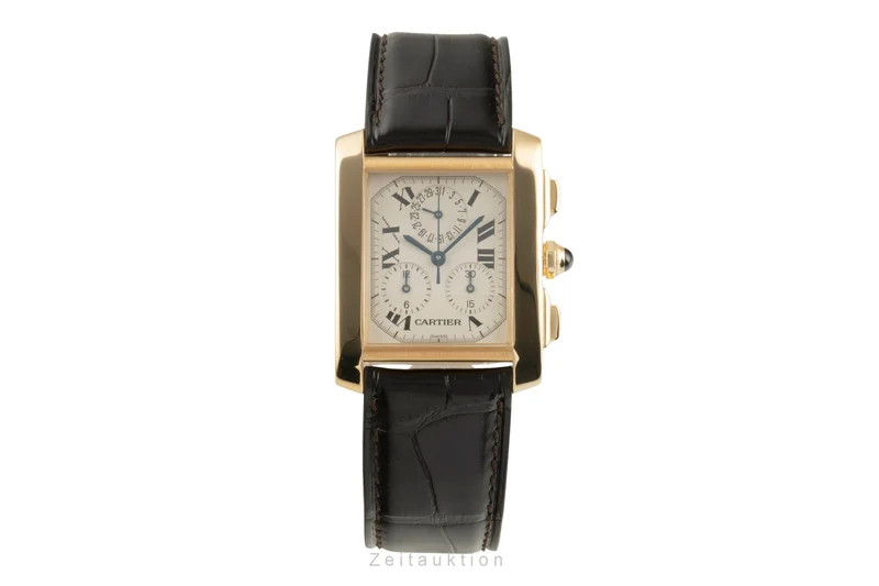 Cartier Tank Francaise chronograph 18 ct gold quartz men's watch W5000556, 1830 [2504293]