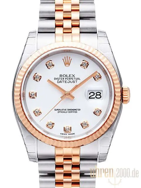 Rolex Datejust 36 116231 Weiß DIA Jubile-Band