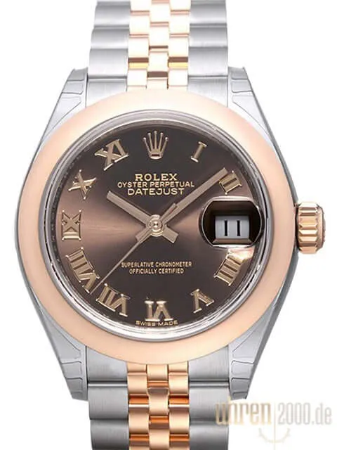 Rolex Datejust 28 279161 Choco Römisch Jubile-Band