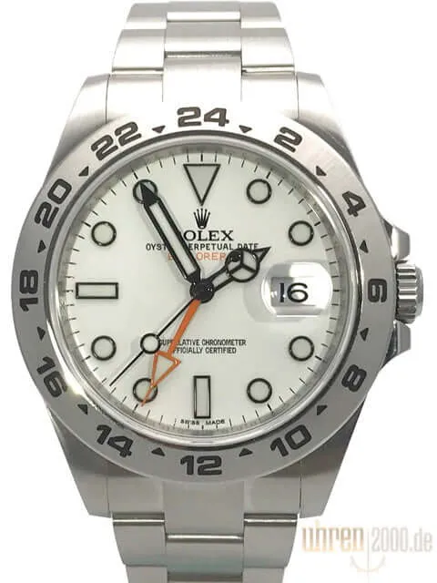Rolex Explorer II 42 Edelstahl 216570 weißes Zifferblatt aus 2011