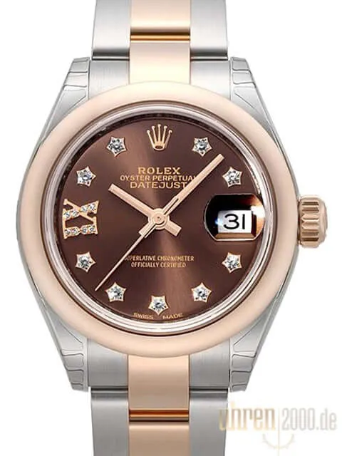 Rolex Datejust 28 279161 Choco Römisch Diamant