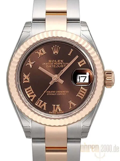 Rolex Datejust 28 Stahl Everose‑Gold 279171 Choco Römisch