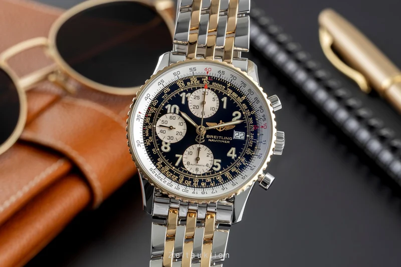Breitling Old Navitimer chronograph steel / gold automatic men's watch D13022 [2504470]