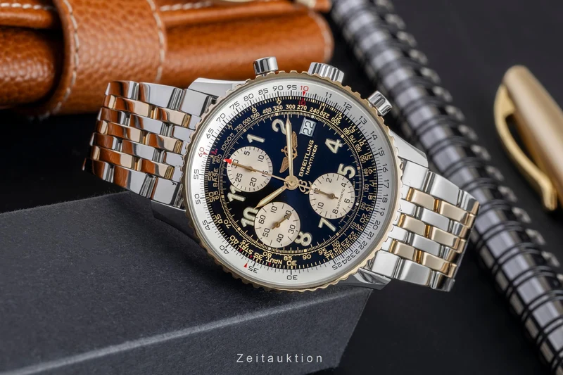 Breitling Old Navitimer chronograph steel / gold automatic men's watch D13022 [2504470]