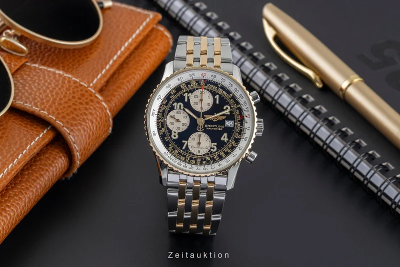 Breitling Old Navitimer chronograph steel / gold automatic men's watch D13022 [2504470]