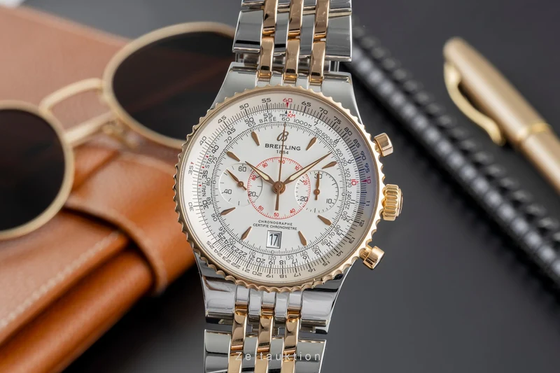 Breitling Montbrillant chronograph steel / gold automatic men's watch C23340 [2504807]