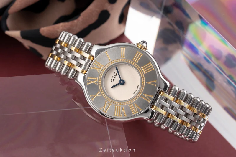 Cartier Ligne 21 gilt / steel quartz women's watch [2504118]