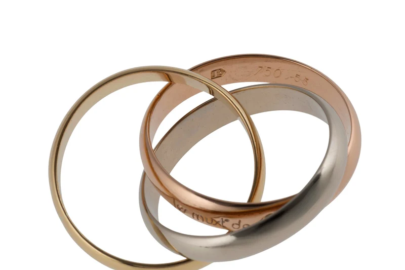 Cartier Trinty Ring 18k white gold rose gold yellow gold size 53 with box retail price: 2,360,- €[KL26022]