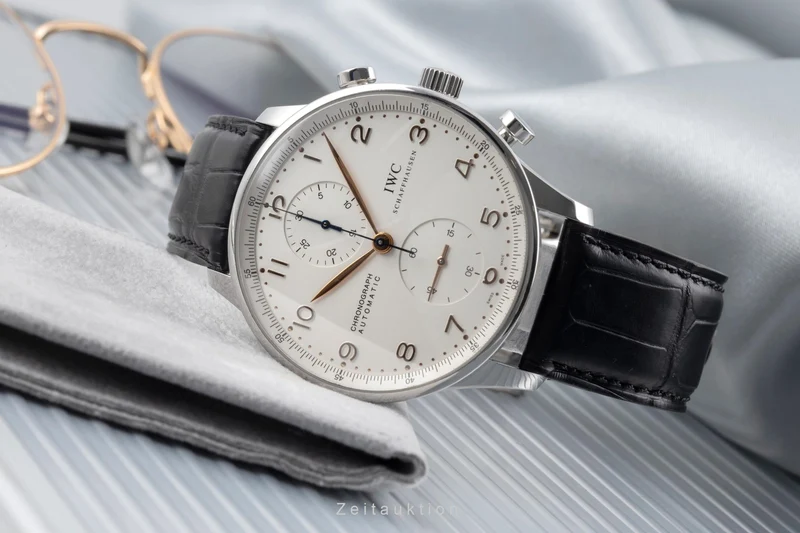 IWC Portugieser chronograph steel automatic men's watch IW371401 LP: 9100EUR [2505089]