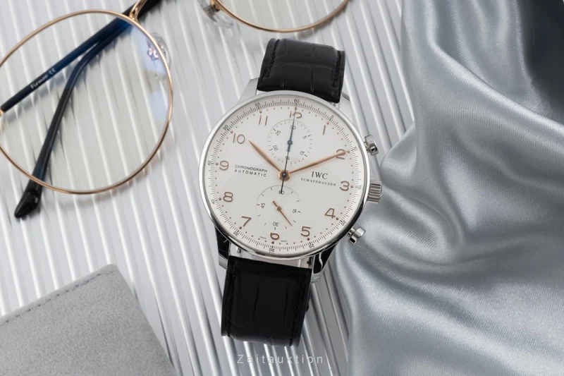 IWC Portugieser chronograph steel automatic men's watch IW371401 LP: 9100EUR [2505089]