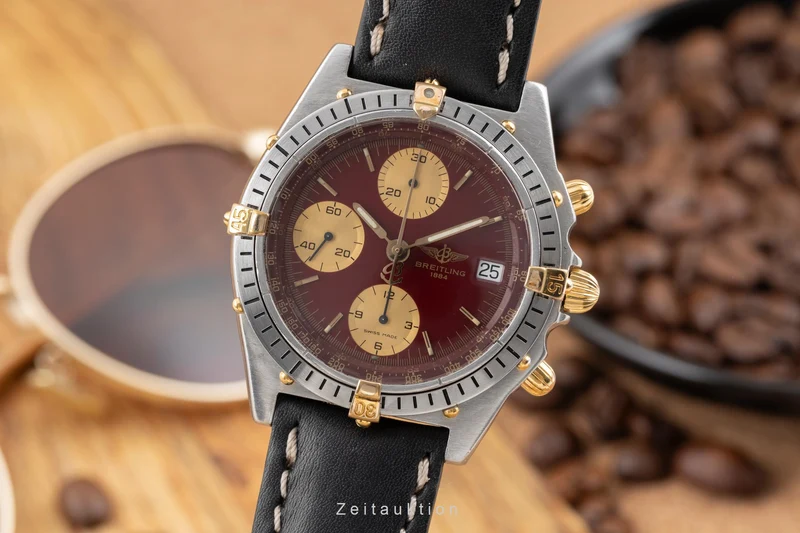 Breitling Chronomat chronograph gilt / steel automatic men's watch B13047 81.950 [2505156]