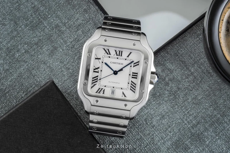 Cartier Santos steel automatic men's watch WSSA0009 LP: 8850EUR [2504673]