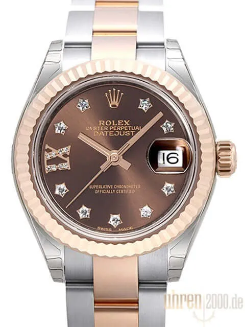 Rolex Datejust 28 Ref. 279171 Choco Römisch Diamant