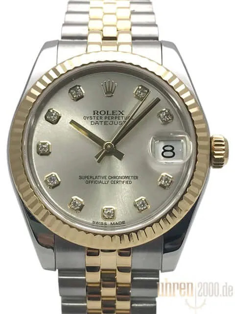 Rolex Datejust 31 Ref. 178273 Silber Diamant Jubile-Band aus 2013