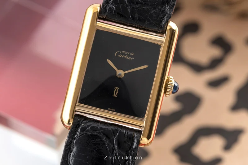 Cartier Tank silver-gilt manual winding women's watch 3 [2504217]