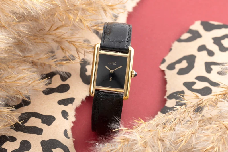 Cartier Tank silver-gilt manual winding women's watch 3 [2504217]