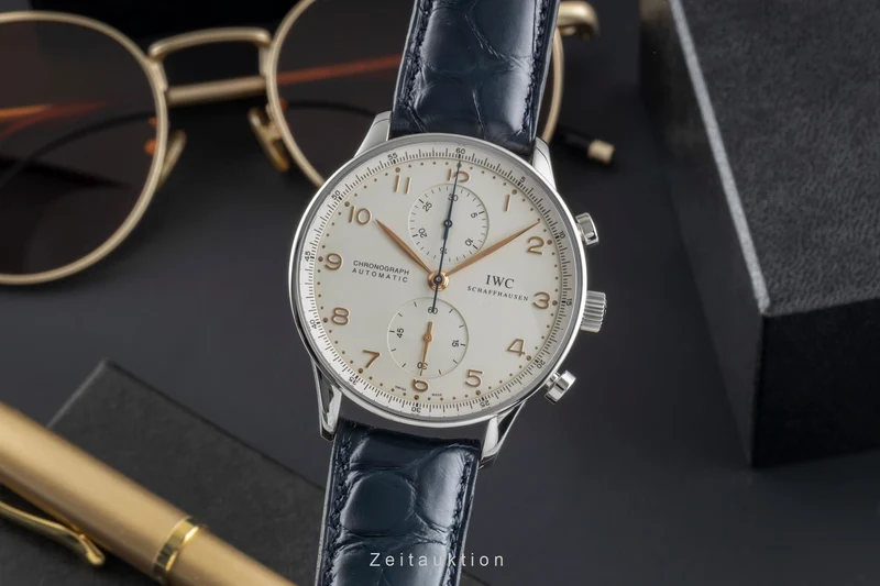 IWC Portugieser chronograph steel automatic men's watch IW371401 LP: 9100EUR [2505392]