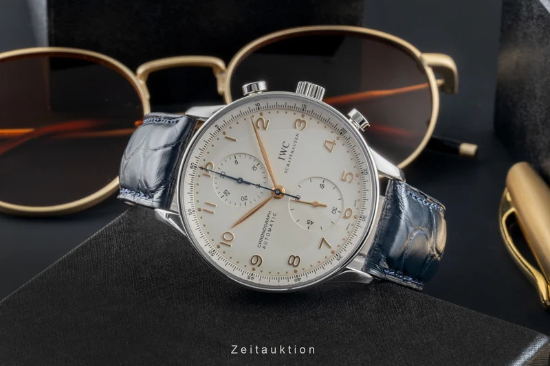 IWC Portugieser chronograph steel automatic men's watch IW371401 LP: 9100EUR [2505392]