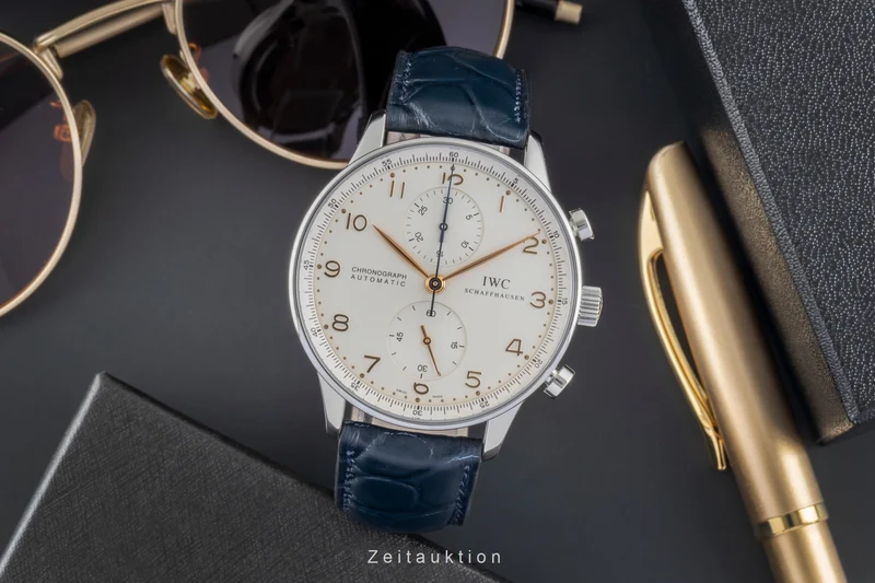 IWC Portugieser chronograph steel automatic men's watch IW371401 LP: 9100EUR [2505392]